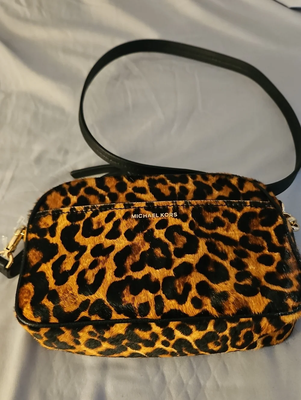 Michael Kors Leopard-Print Crossbody Bag in Brown and Black